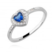 Inel argint cu inima albastra si pietre DiAmanti Z1229A_BL-DIA